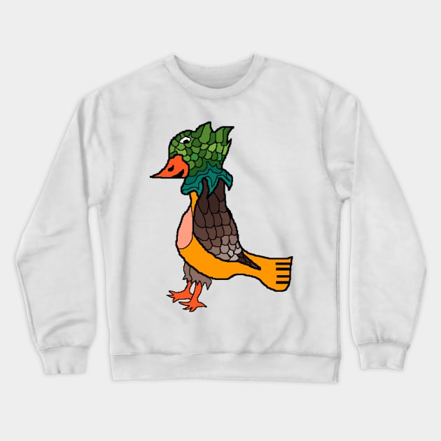 pixel weird lizard head bird Crewneck Sweatshirt by Catbrat